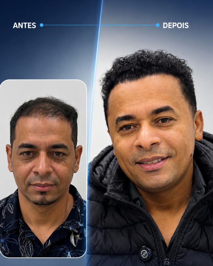 Antes e depois de um paciente do Instituto Dr. Bruno Simoes