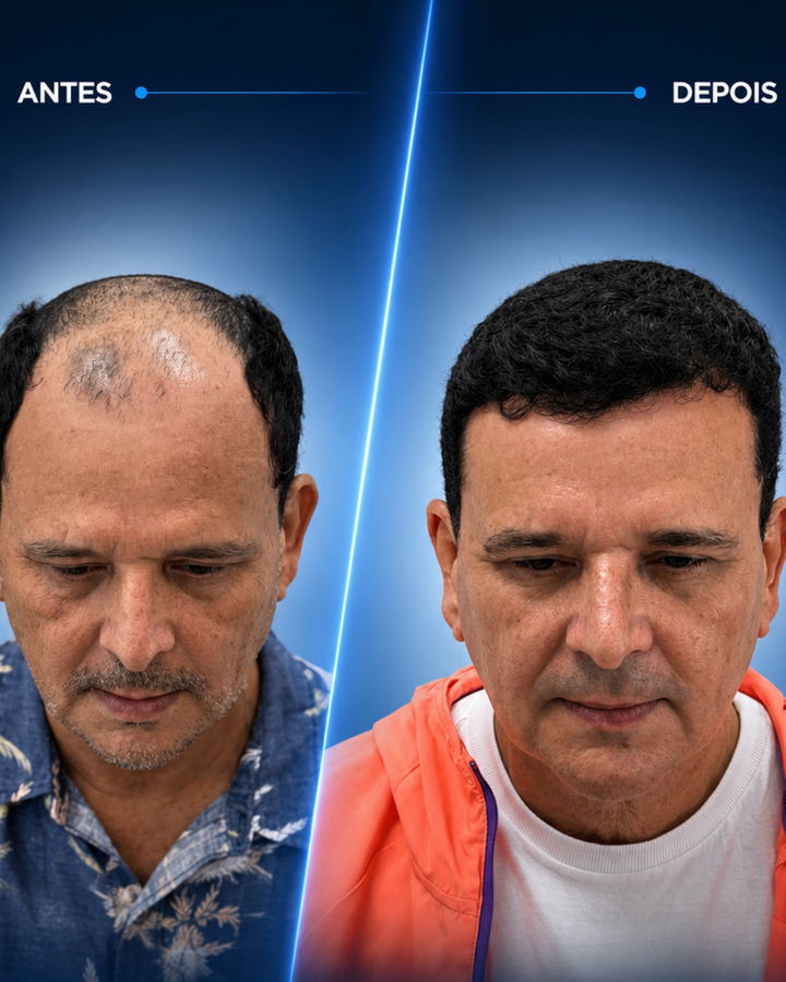 Antes e depois de um paciente do Instituto Dr. Bruno Simoes