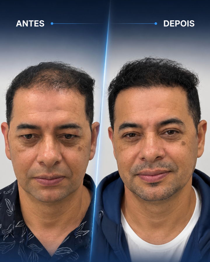Antes e depois de um paciente do Instituto Dr. Bruno Simoes