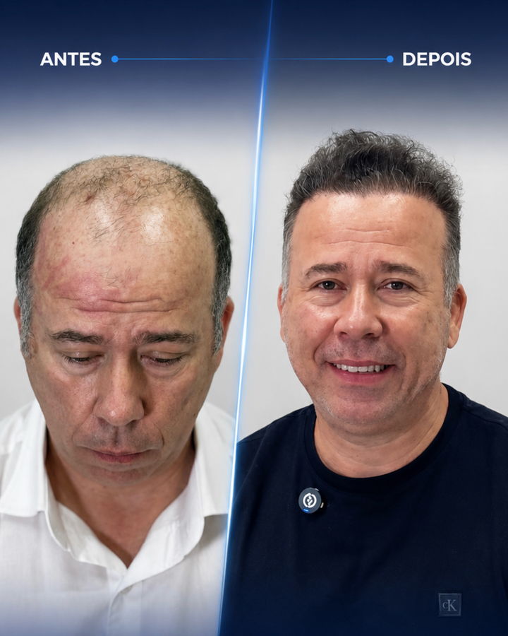Antes e depois de um paciente do Instituto Dr. Bruno Simoes