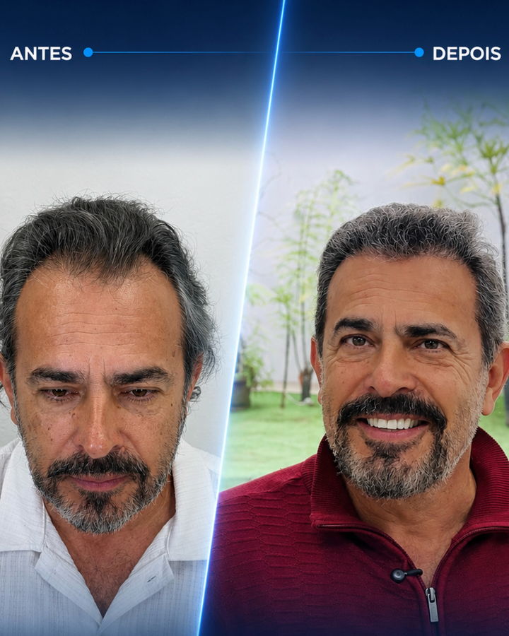 Antes e depois de um paciente do Instituto Dr. Bruno Simoes