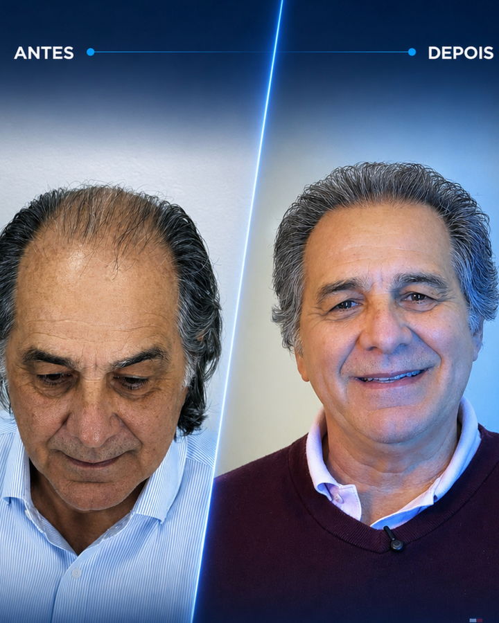 Antes e depois de um paciente do Instituto Dr. Bruno Simoes